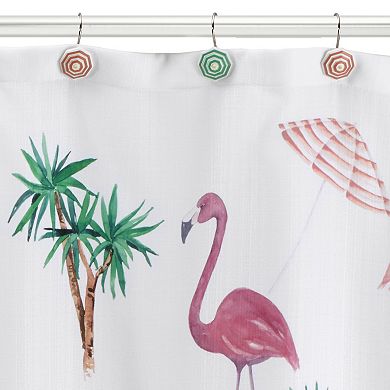 Avanti Flamingo Paradise Beach Umbrella Shower Curtain Hooks
