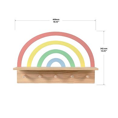 The Big One Rainbow Wall Shelf with Hooks