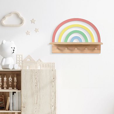 The Big One Rainbow Wall Shelf with Hooks