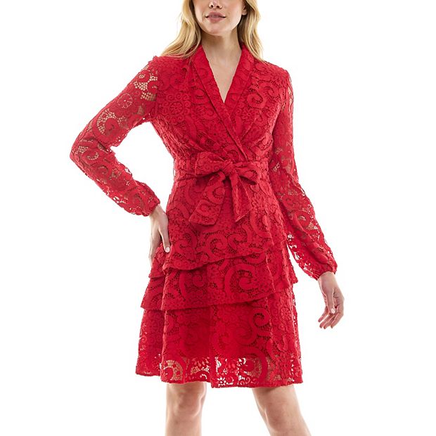 Women's Nanette Lepore Long Sleeve Elegant Lace Dress