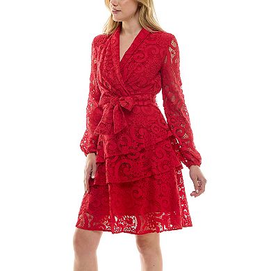Women's Nanette Lepore Long Sleeve Elegant Lace Dress