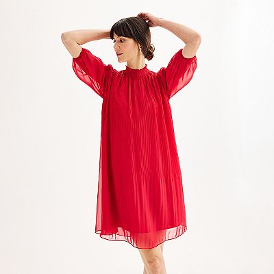 Women's Nanette Lepore Pleated Chiffon Dress