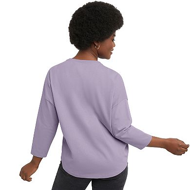 Women's Hanes® Essentials Cotton Three-Quarter Sleeve T-Shirt