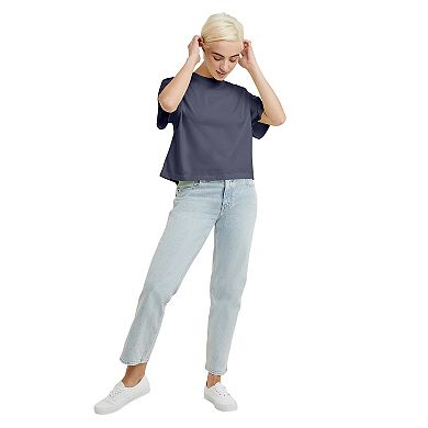 Women's Hanes® Garment Dyed Cropped Cotton T-Shirt