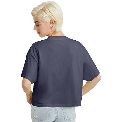 Women's Hanes® Garment Dyed Cropped Cotton T-Shirt