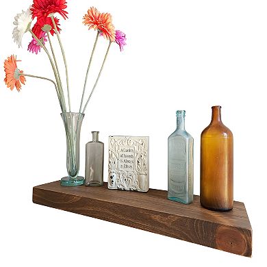 Joel's Antiques Floating Wall Shelf, Solid Pine, Classic, Easy Install, 2"x12"x24" White Wash