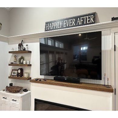Joel's Antiques Floating Wall Shelf, Solid Pine, Classic, Easy Install, Sturdy, 2x12x72 Black