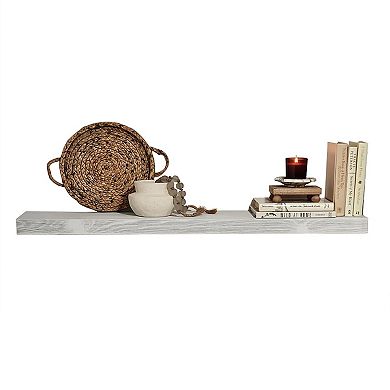 Joel's Antiques Floating Wall Shelf, Solid Pine, Easy Install, Sturdy, 2"x12"x36" Brown