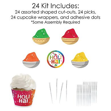 Big Dot Of Happiness Holi Hai Festival Centerpiece Sticks - Set Of 15 Table Toppers & Party Decor