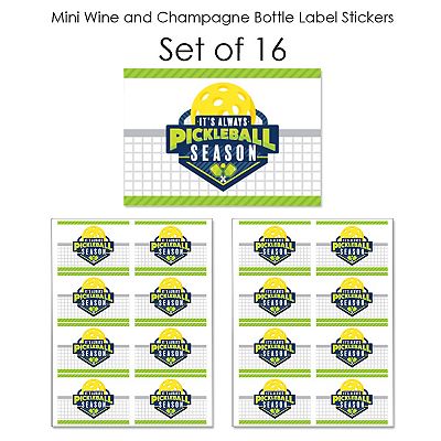 Pickleball Party Stickers - 24 Count Circle Labels For Birthday & Retirement Events