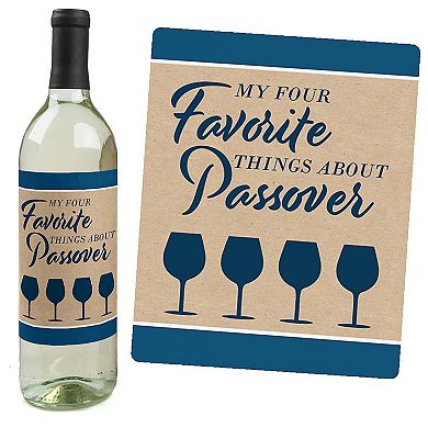 Big Dot Of Happiness Happy Passover - Pesach Holiday Party Wine Bottle Label Stickers 4 Ct