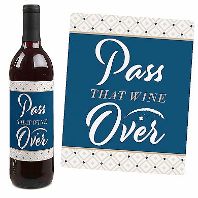 Big Dot Of Happiness Happy Passover - Pesach Holiday Party Wine Bottle Label Stickers 4 Ct