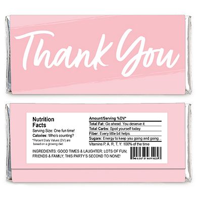 Big Dot Of Happiness Pink Elegantly Simple - Candy Bar Wrapper Guest Party Favors - Set Of 24