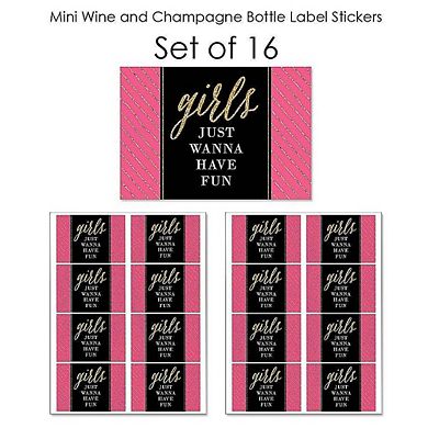 Big Dot Of Happiness Girls Night Out Mini Wine Bottle Label Stickers Bachelorette Favor 16 Ct