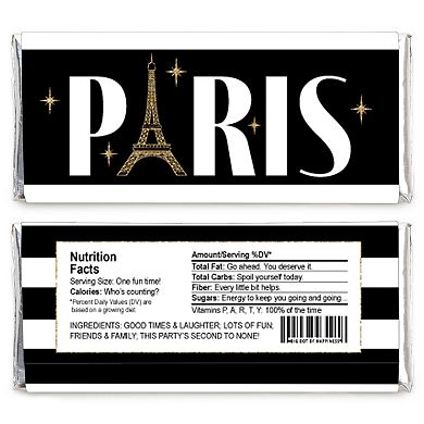 Big Dot Of Happiness Stars Over Paris - Candy Bar Wrapper Parisian Themed Party Favors 24 Ct