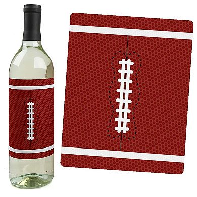 Big Dot Of Happiness End Zone - Football - Party Decor - Wine Bottle Label Stickers - 4 Ct