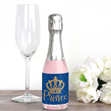 Big Dot Of Happiness Royal Prince Charming Mini Wine Bottle Label Stickers Party Favor 16 Ct