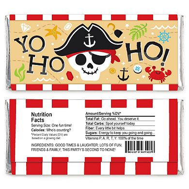 Big Dot Of Happiness Pirate Ship Adventures - Candy Bar Wrapper Birthday Party Favors - 24 Ct
