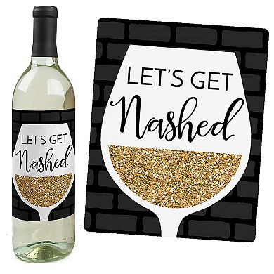 Big Dot Of Happiness Nash Bash - Bachelorette Party Decor - Wine Bottle Label Stickers - 4 Ct