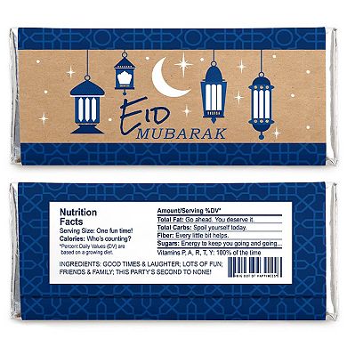 Big Dot Of Happiness Ramadan - Candy Bar Wrapper Eid Mubarak Favors - Set Of 24