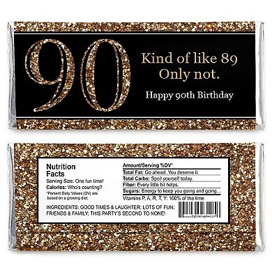 Big Dot Of Happiness Adult 90th Birthday Gold Candy Bar Wrappers Birthday Party Favors 24 Ct