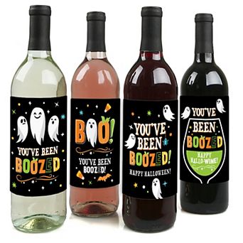 Big Dot Of Happiness You've Been Boozed Halloween Party Decor Wine Bottle Label Stickers 4 ct