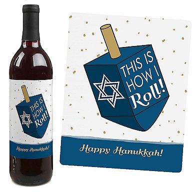 Big Dot Of Happiness Happy Hanukkah - Chanukah Decor - Wine Bottle ...