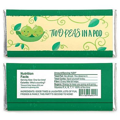 Big Dot Of Happiness Double The Fun Twins Two Peas In A Pod - Candy Bar Wrapper Favors 24 Ct