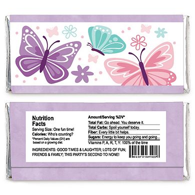 Big Dot Of Happiness Beautiful Butterfly Candy Bar Wrapper Baby Shower Birthday Favors 24 Ct