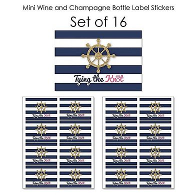 Big Dot Of Happiness Last Sail Before The Veil - Mini Wine Bottle Stickers Bachelorette 16 Ct