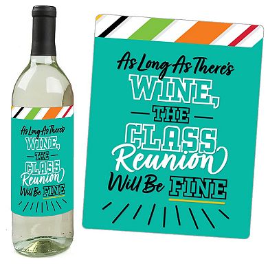 Big Dot Of Happiness Still Got Class - Reunion Party Decor - Wine Bottle Label Stickers 4 Ct