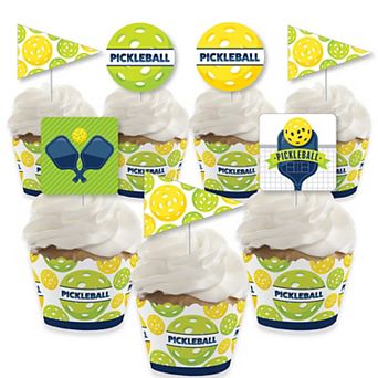 Big Dot Of Happiness Let’s Rally Pickleball Birthday Wrappers & Treat Picks Kit 24 ct