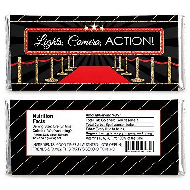Big Dot Of Happiness Red Carpet Hollywood - Candy Bar Wrapper Movie Night Party Favors 24 Ct