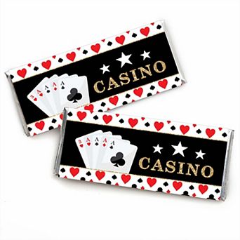 Big Dot Of Happiness Las Vegas - Candy Bar Wrapper Casino Party Favors - Set Of 24
