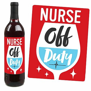 Big Dot Of Happiness Thank You Nurses Nurse Appreciation Week Wine Bottle Label Stickers 4 Ct