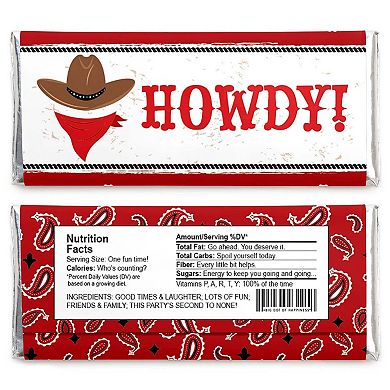 Big Dot Of Happiness Western Hoedown - Candy Bar Wrapper Wild West Cowboy Party Favors 24 Ct