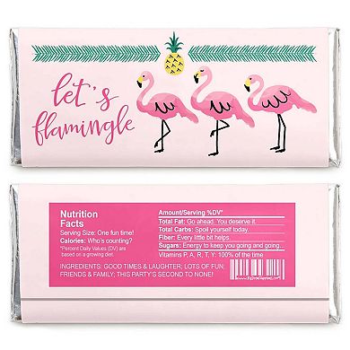 Big Dot Of Happiness Pink Flamingo Party Like A Pineapple - Tropical Candy Bar Wrappers 24 Ct