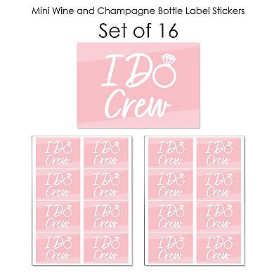 Big Dot Of Happiness Pink Elegantly Simple Mini Wine Label Stickers Wedding Party Favor 16 Ct