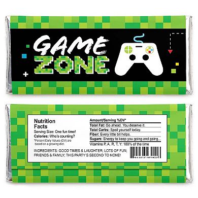 Big Dot Of Happiness Game Zone - Candy Bar Wrapper Video Game Birthday Party Favors 24 Ct