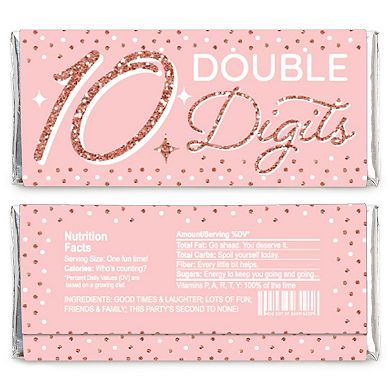 Big Dot Of Happiness 10th Pink Rose Gold Birthday Candy Bar Wrapper Party Favors 24 Ct