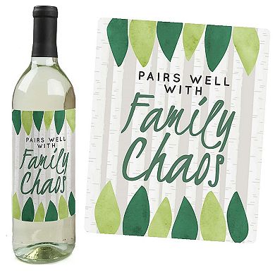 Big Dot Of Happiness Family Tree Reunion - Party Decor - Wine Bottle Label Stickers - 4 Ct