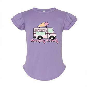 Keepin' It Cool Truck Toddler Flutter Sleeve Graphic Tee