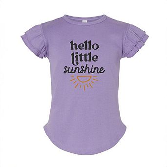 Hello Little Sunshine Toddler Flutter Sleeve Graphic Tee