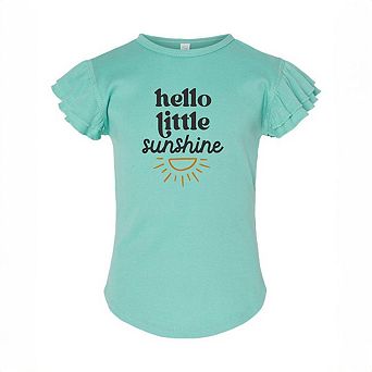 Hello Little Sunshine Toddler Flutter Sleeve Graphic Tee