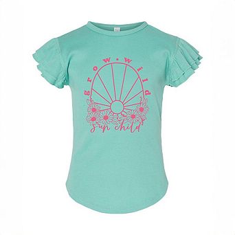Grow Wild Sun Child Toddler Flutter Sleeve Graphic Tee