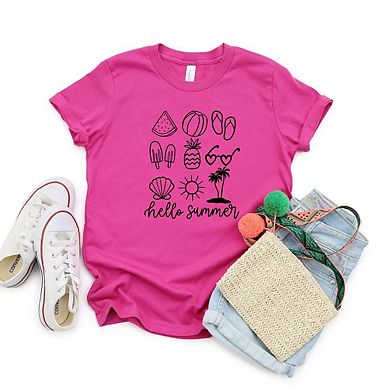 Hello Summer Chart Youth Short Sleeve Graphic Tee