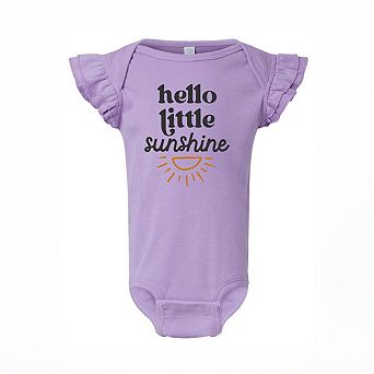 Hello Little Sunshine Baby Flutter Sleeve Bodysuit
