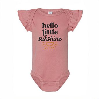 Hello Little Sunshine Baby Flutter Sleeve Bodysuit