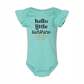 Hello Little Sunshine Baby Flutter Sleeve Bodysuit