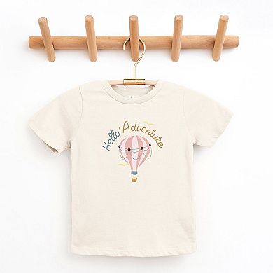 Hello Adventure Balloon Toddler Short Sleeve Graphic Tee
